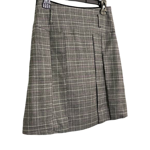 Banana Republic Plaid Wool Blend Pleated Skirt Gray Pink Check Women’s Size 0 - Picture 5 of 9